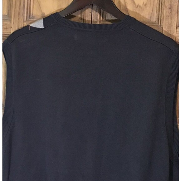 Perry Ellis Argyle Sweater Vest Men's XL Brown Diamond Print Preppy Pullover Top - Picture 8 of 8
